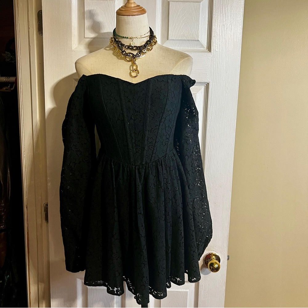 New Showpo Women’s Helena Long Sleeve Cotton Knit Floral Fit&Flare Mini‎ Dress 6